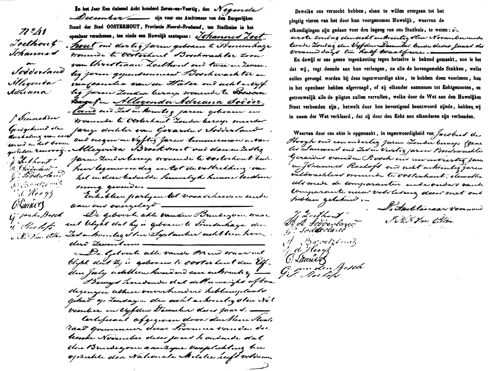 18471209 huw akte 41 Johannes Zoethout - Allegonda A Sodderland